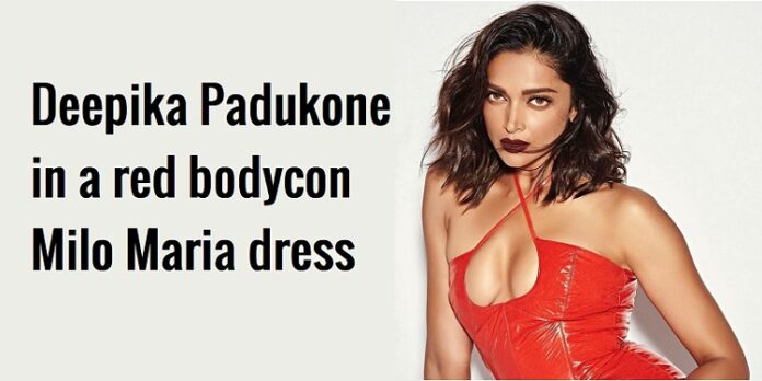 Deepika Padukone red latex dress